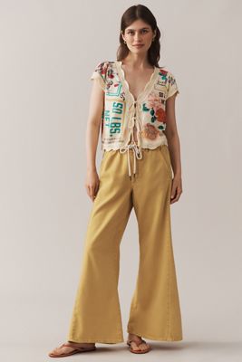 The Adi Pull-On Mid-Rise Flare Pants by Pilcro 