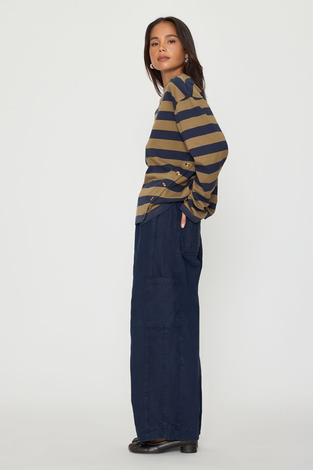 Pantalon tonneau en sergé Felix Damson Madder #1