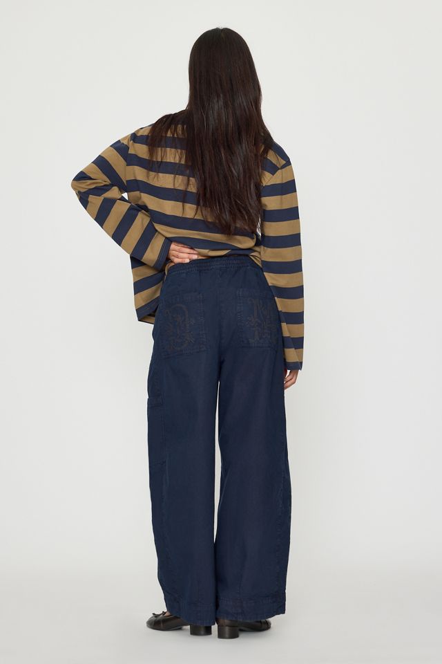 Pantalon tonneau en sergé Felix Damson Madder #4