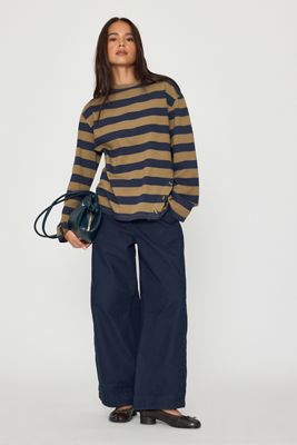 Pantalones de Barril de Sarga Felix Damson Madder