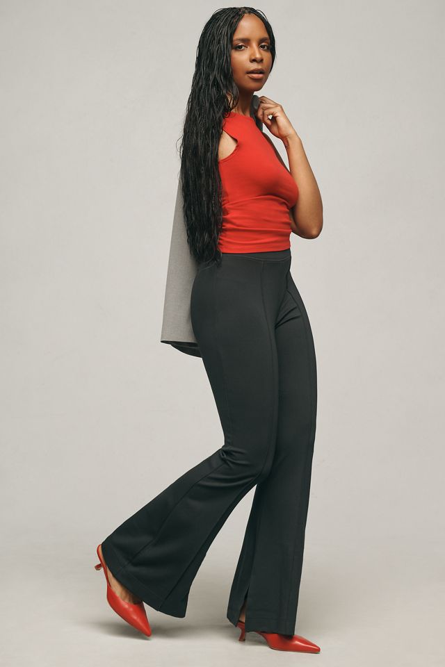 Maeve Slim Knit Flare Pants #4