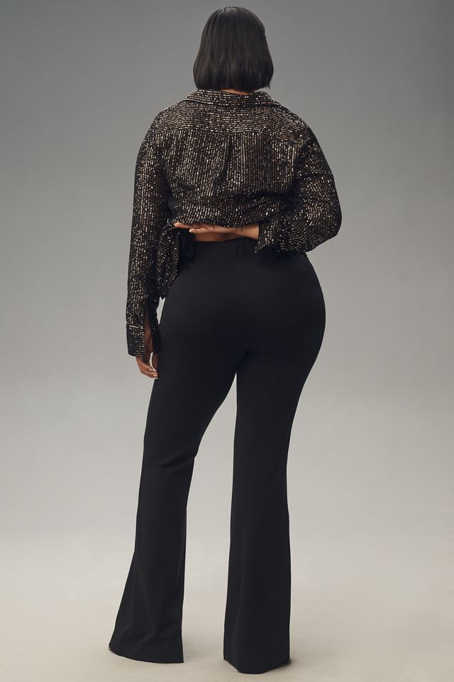 Maeve Slim Knit Flare Pants #7