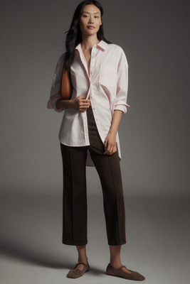 Maeve Fitted Track Pants In Brown