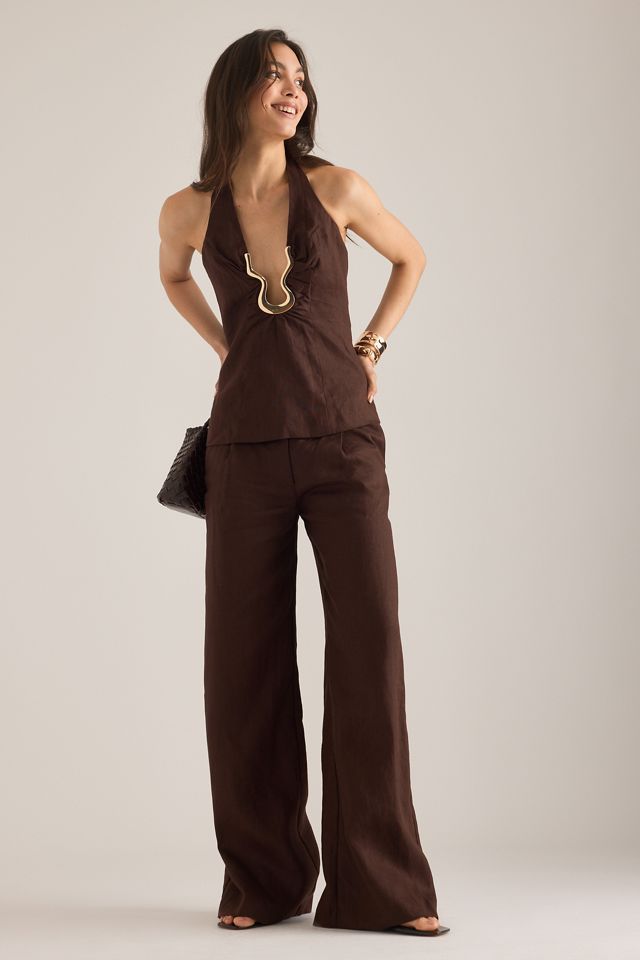 Bardot Geordy Hipster Linen Trousers #4