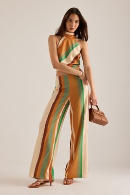 Pantalon à jambes larges à rayures Pearce Bardot