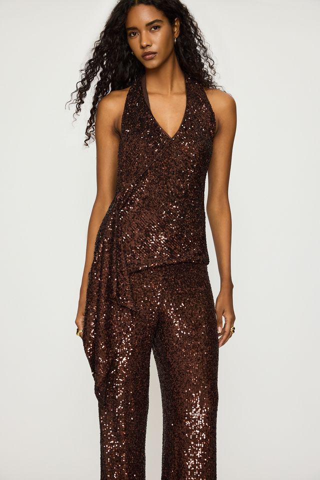 Pantaloni a Gamba Dritta con Paillettes Simone Bardot #2