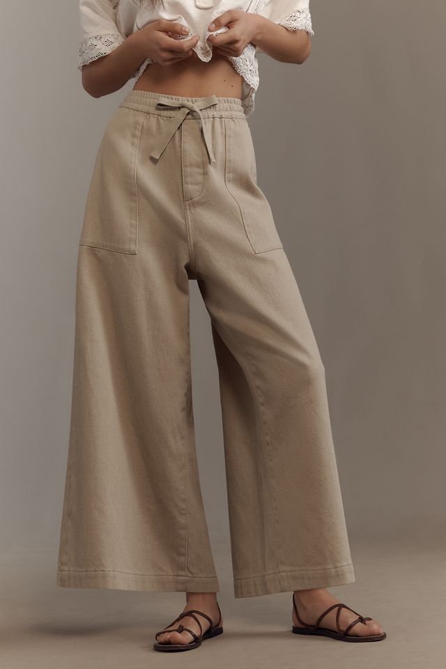 Denimist High-Rise Palazzo Drawstring Pants #1