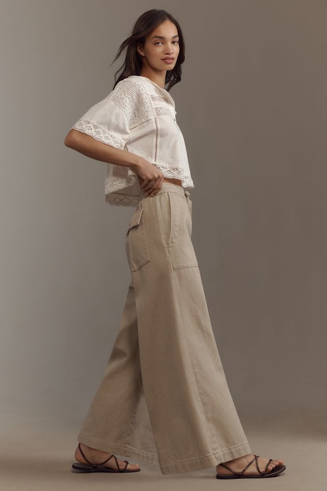 Denimist High-Rise Palazzo Drawstring Pants #3