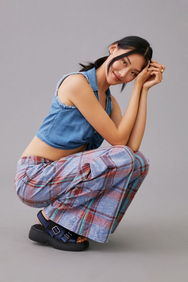 By Anthropologie Plaid Wide-Leg Pants #2