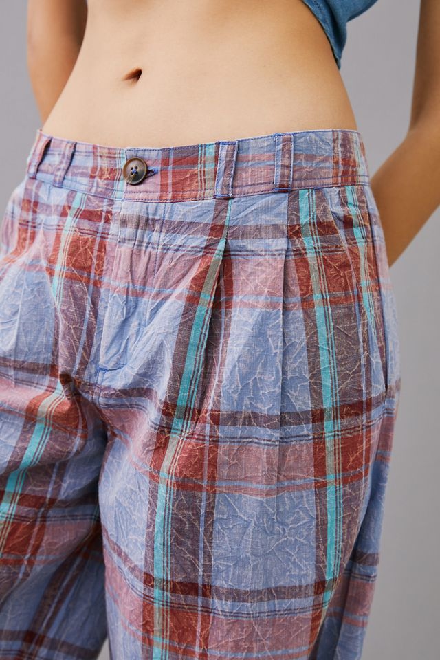 By Anthropologie Plaid Wide-Leg Pants #3