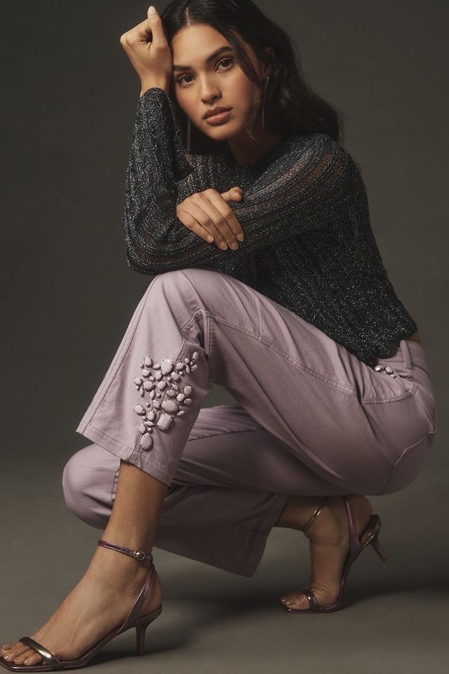The Wanderer Jeweled Relaxed-Leg Pants by Pilcro #1