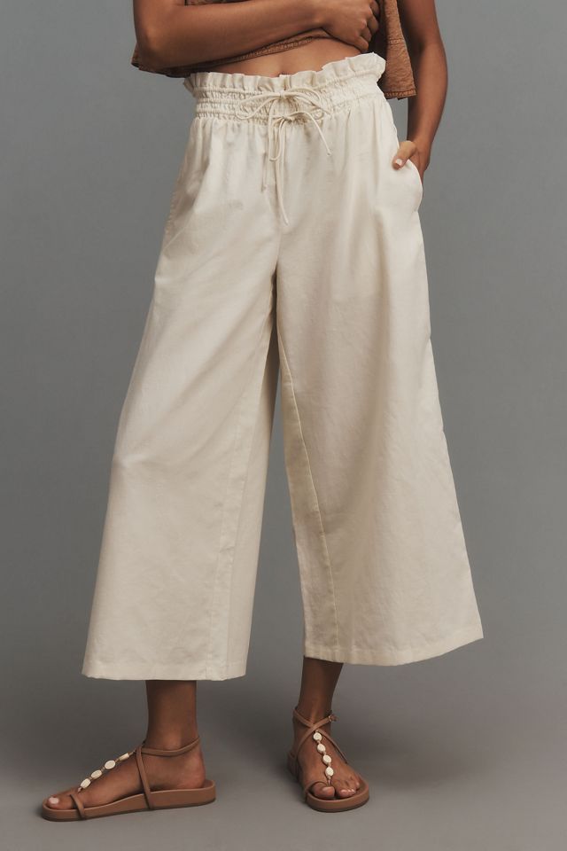 By Anthropologie Linen Pull-On Pants #1