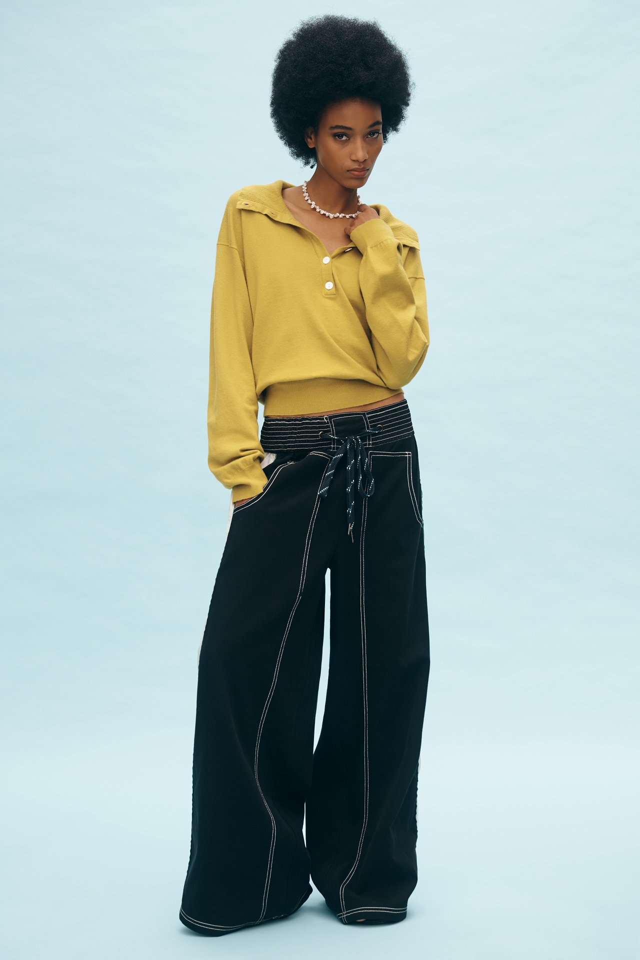 Pilcro Reworked Wide-Leg Sport Pants