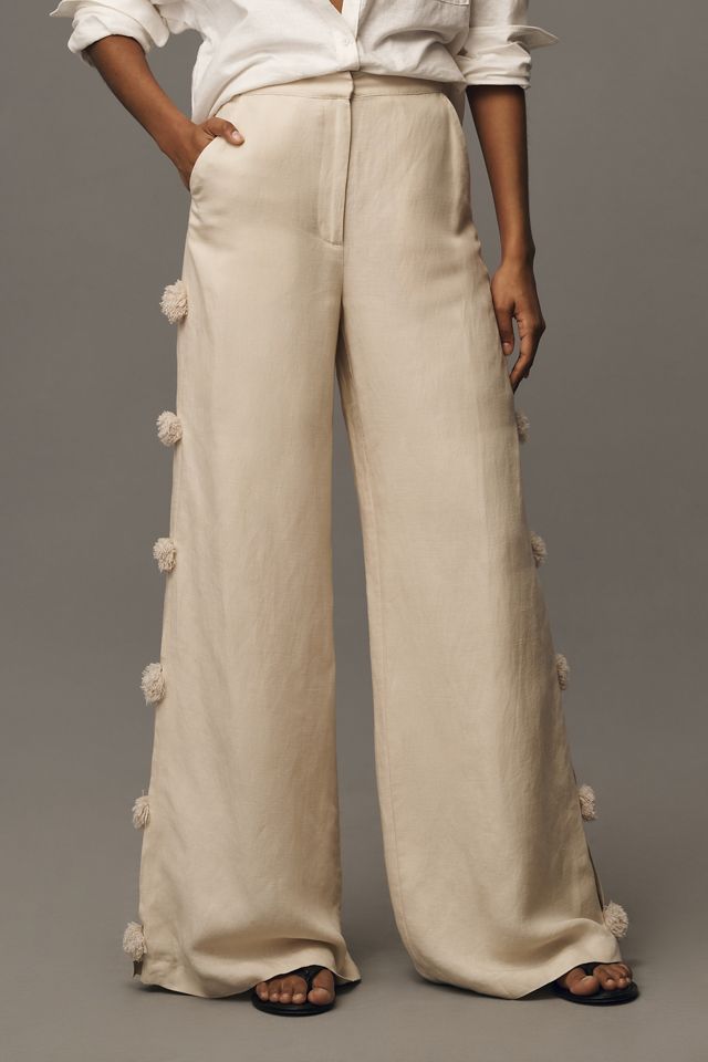 Hope for Flowers by Tracy Reese Linen Pom Pom Pants #1