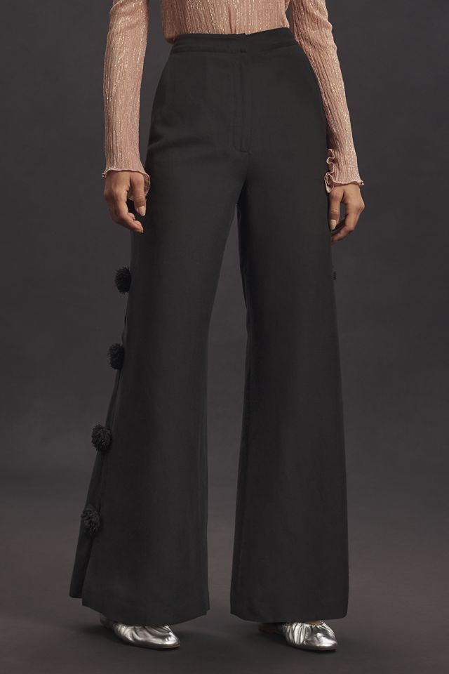 Hope For Flowers by Tracy Reese Linen Blend Pom Pom Trousers #1