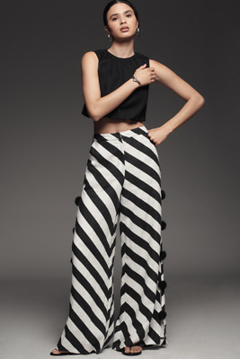 Hope For Flowers By Tracy Reese Pom Pom Trousers Pants In Black