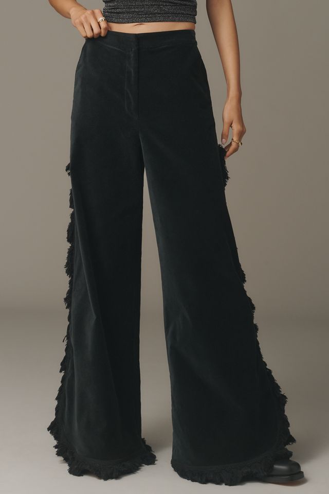 Hope for Flowers by Tracy Reese Fringed Velvet Trousers #1