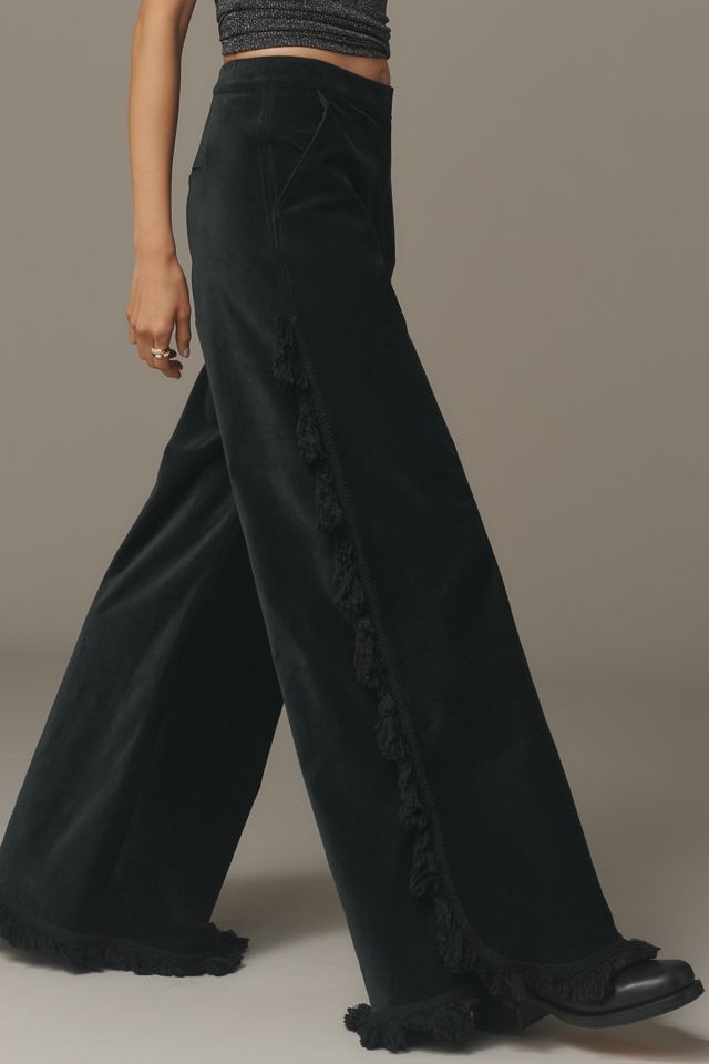 Hope for Flowers by Tracy Reese Fringed Velvet Trousers #3