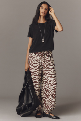 Plenty By Tracy Reese Animal-print Harem Pants In Brown