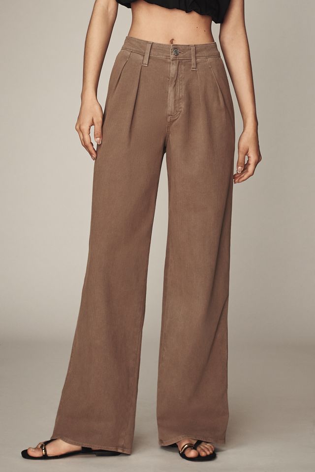 Amo Sheryl High-Rise Pleated Wide-Leg Trouser Pants #2