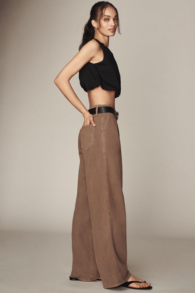 Amo Sheryl High-Rise Pleated Wide-Leg Trouser Pants #3