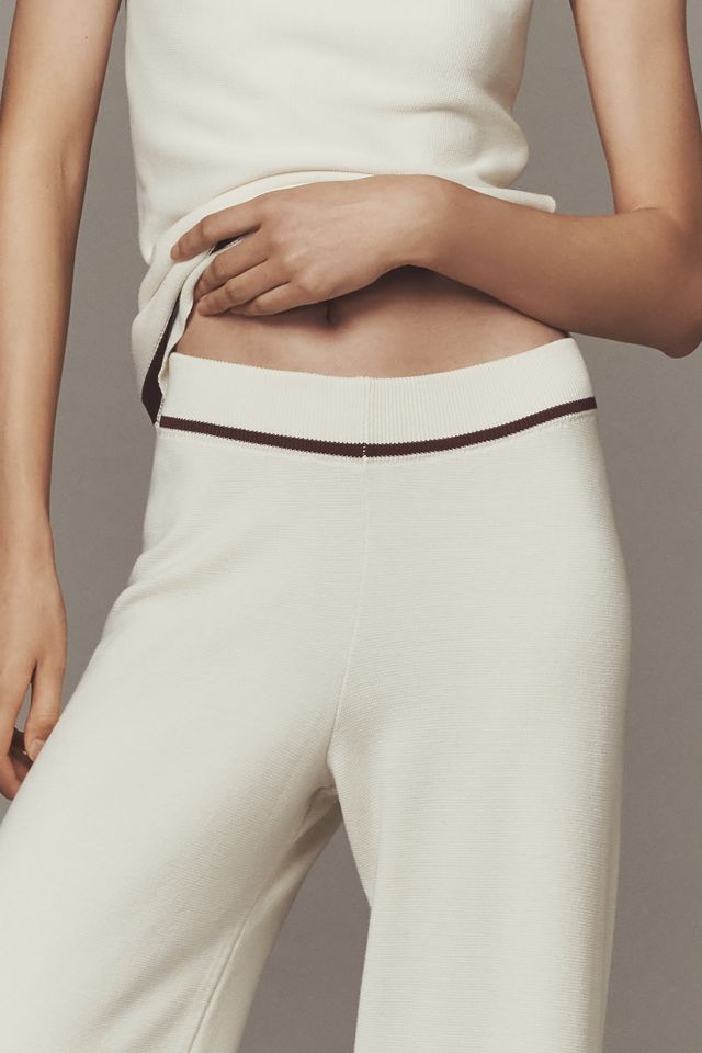 Maeve Tipped Wide-Leg Sweater Pants #2