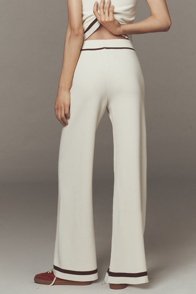 Maeve Tipped Wide-Leg Sweater Pants #3