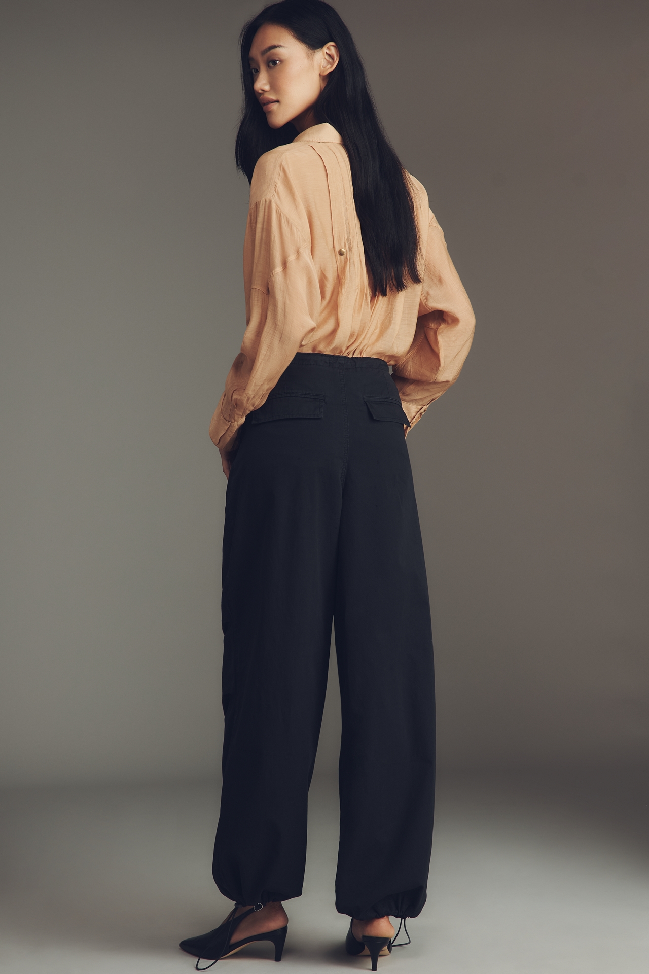 Good American Twill Parachute Pants