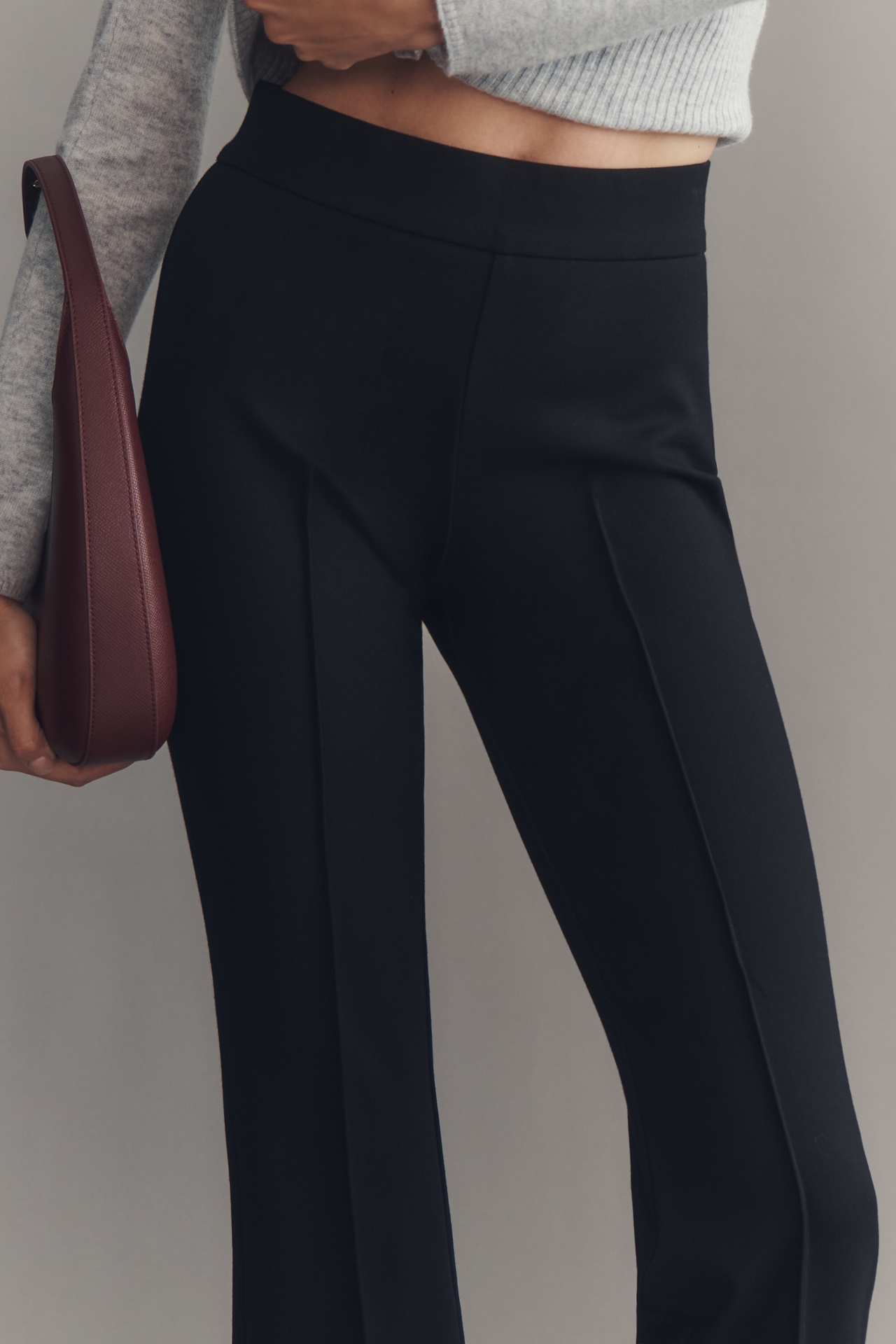 Good American Stretch Ponte High-Rise Kick Flare Pants