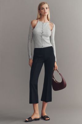 Good American Stretch Ponte High-Rise Kick Flare Pants