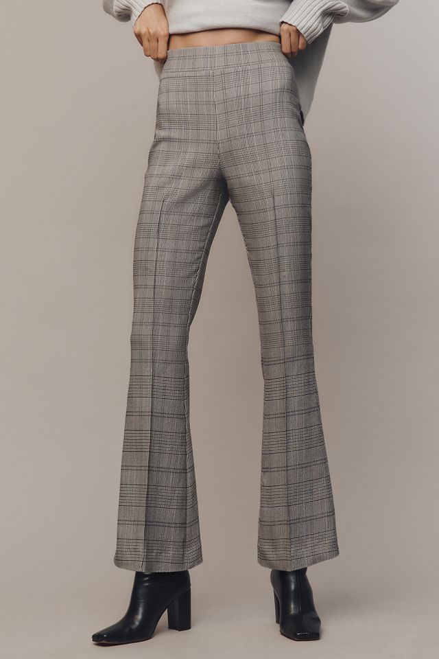 Good American Plaid Pull-On Kick-Flare Pants #1