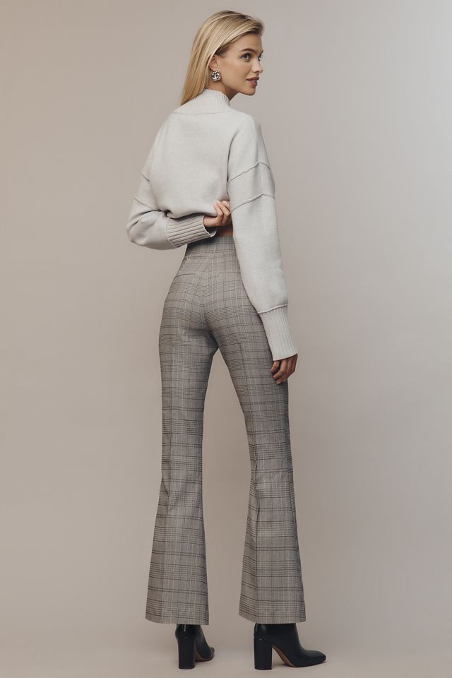 Good American Plaid Pull-On Kick-Flare Pants #2