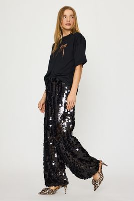 Never Fully Dressed Naomi Disc Sequin Balloon Trousers