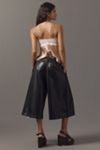 By Anthropologie Belted Faux-Leather Culottes