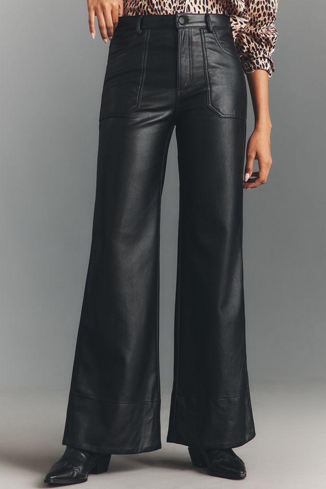 The Rylan Faux-Leather Relaxed High-Rise Flare Pants by Pilcro #2