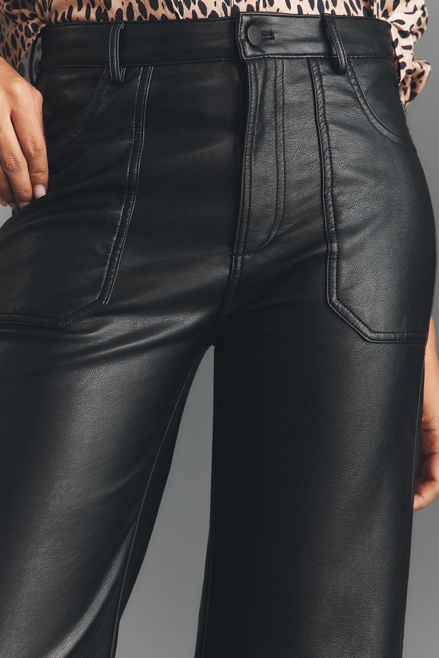 The Rylan Faux-Leather Relaxed High-Rise Flare Pants by Pilcro #3