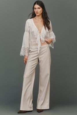 Pilcro Low-Rise Faux-Leather Trousers