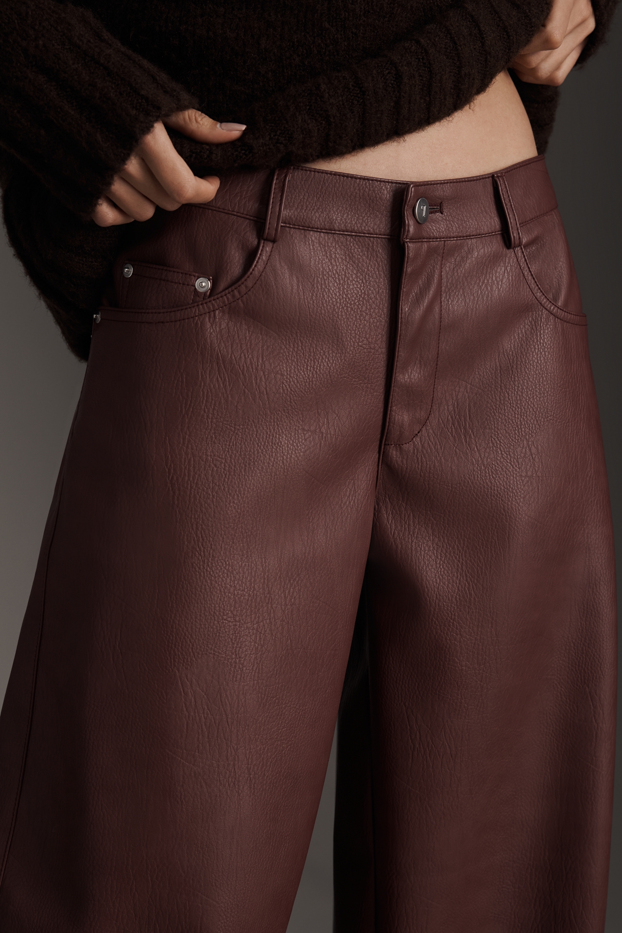 Pilcro Faux Leather Twisted Balloon Pants