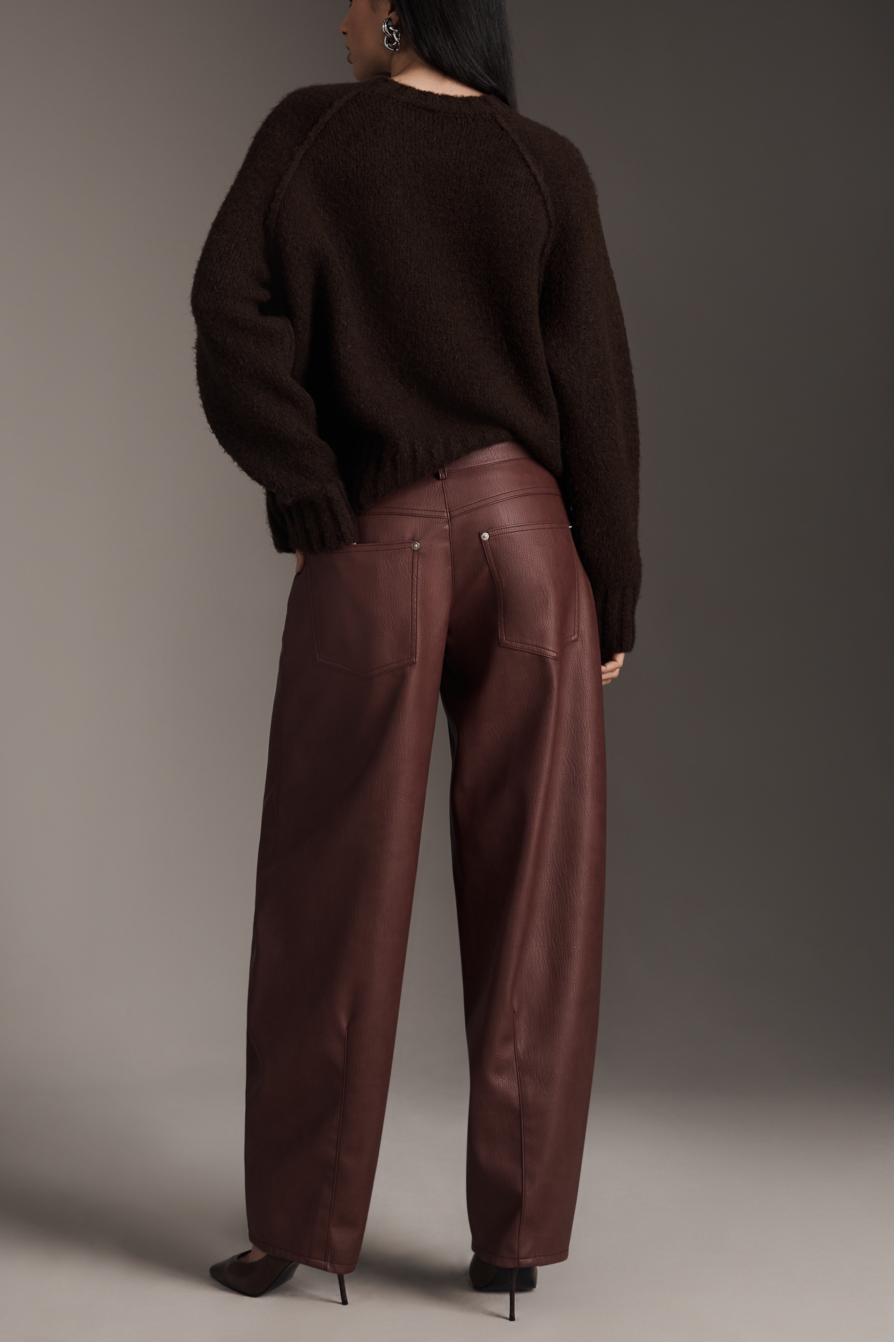 Pilcro Faux Leather Twisted Balloon Pants