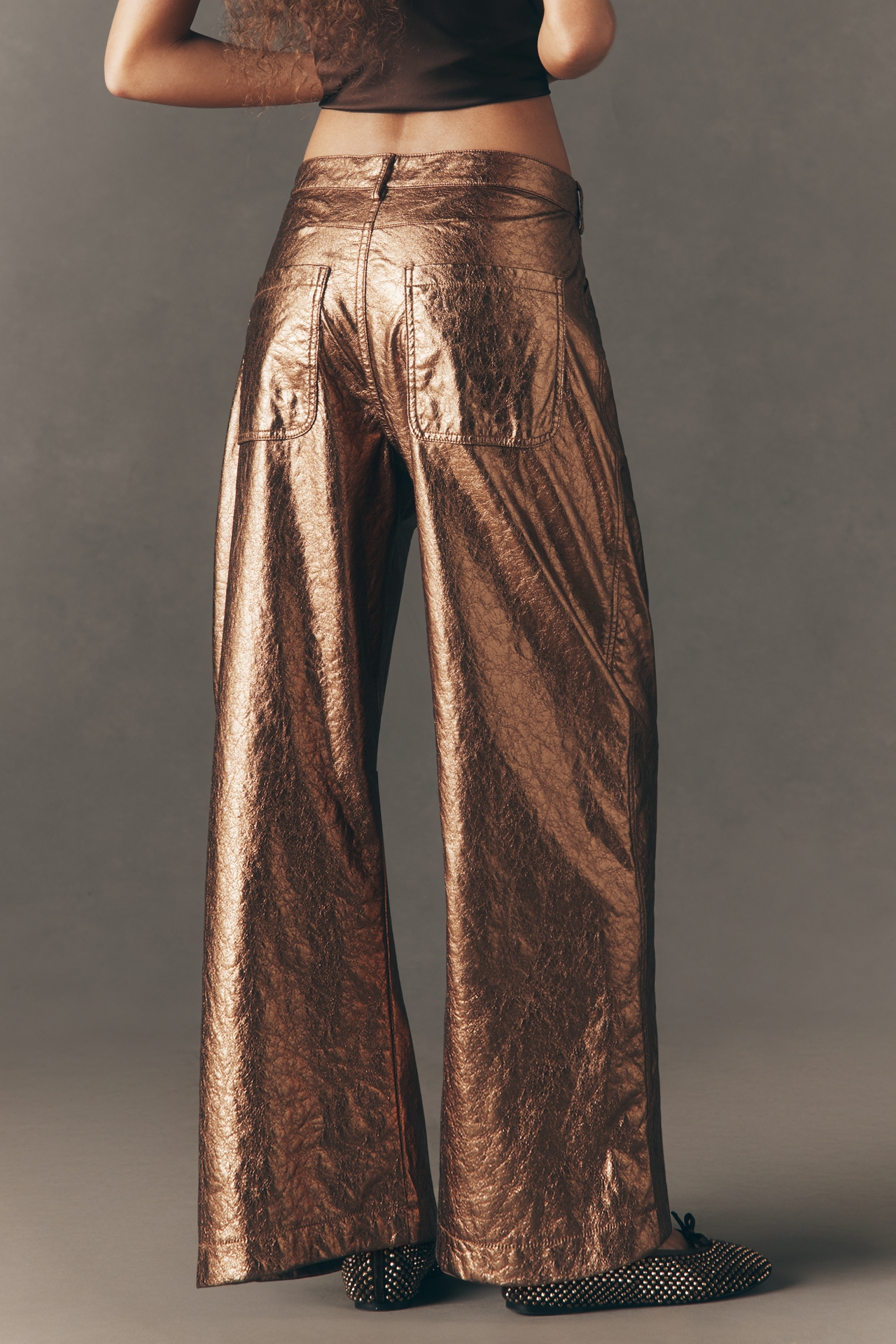 Pilcro Gilded Faux Leather Carpenter Pants