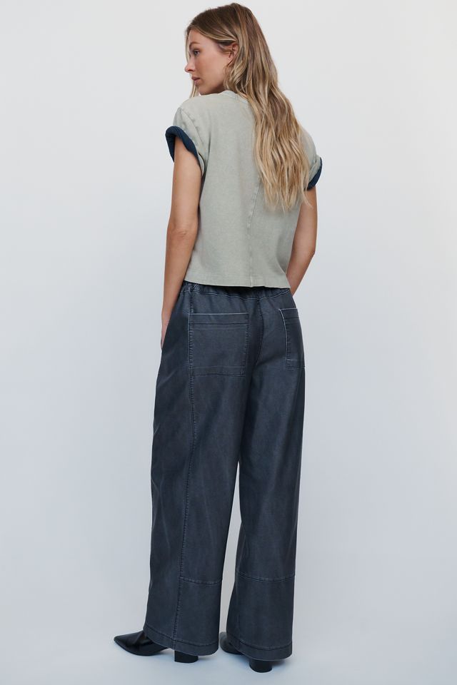 Pilcro Izzie Relaxed Faux Leather Pull On Barrel Pants #3