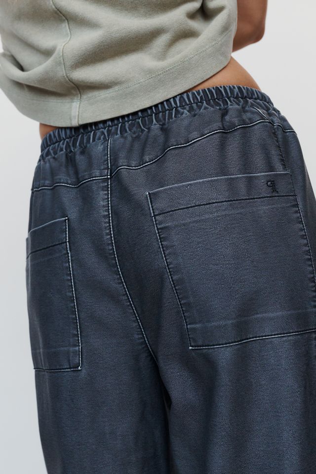 Pilcro Izzie Relaxed Faux Leather Pull On Barrel Pants #4