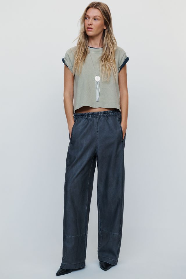 Pilcro Izzie Relaxed Faux Leather Pull On Barrel Pants #1