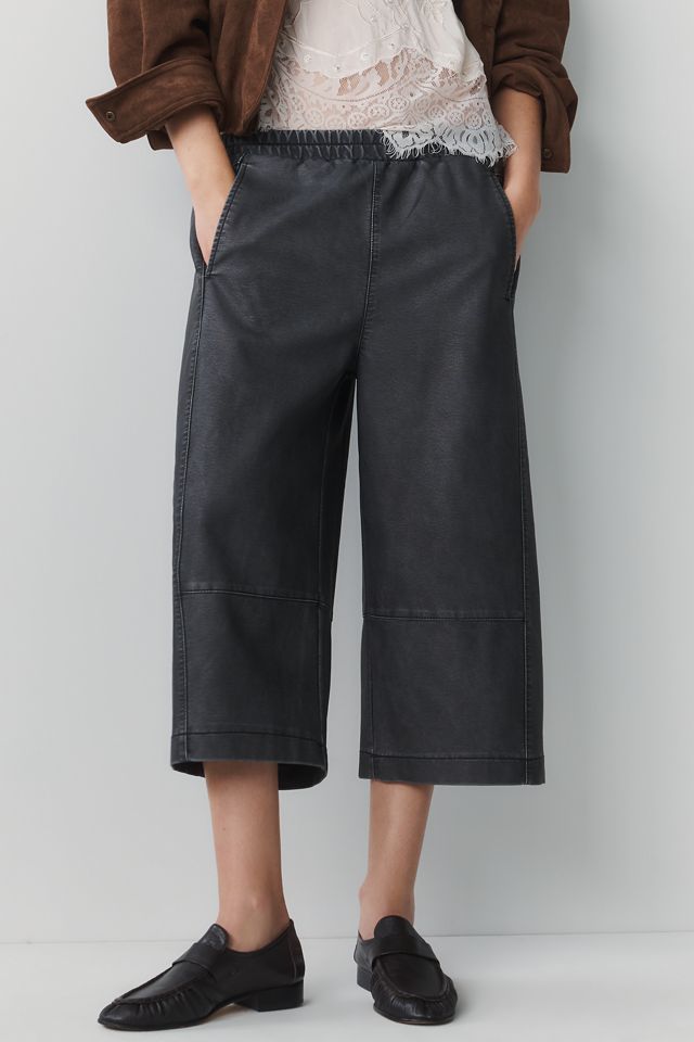Pilcro Izzie Faux Leather Cropped Barrel Leg Pants #2