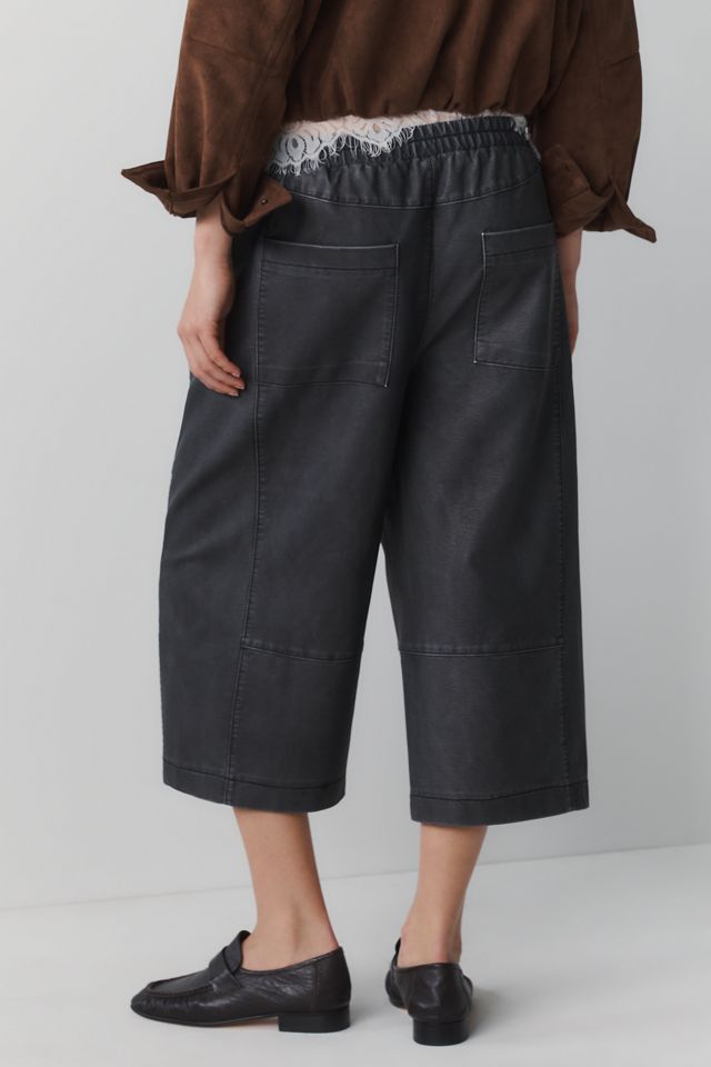 Pilcro Izzie Faux Leather Cropped Barrel Leg Pants #4