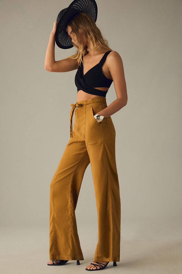 Hudson Tie-Waist Wide-Leg Pants | Anthropologie