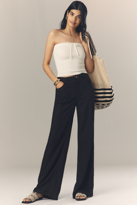 Hudson Jodie High-rise Wide-leg Pants In Black