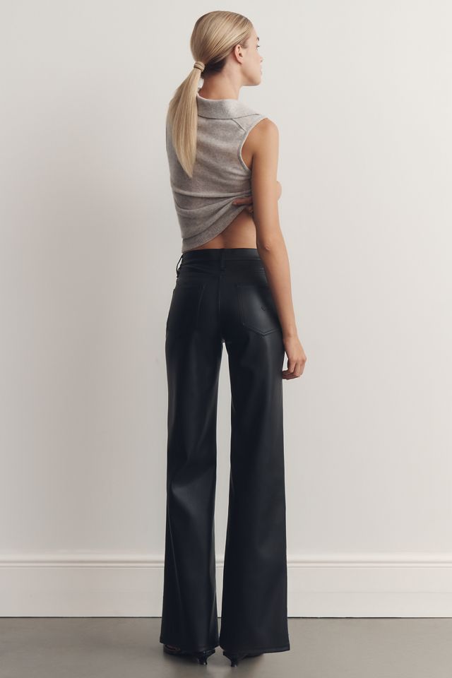 Hudson Rosie Faux-Leather High-Rise Wide-Leg Pants #2
