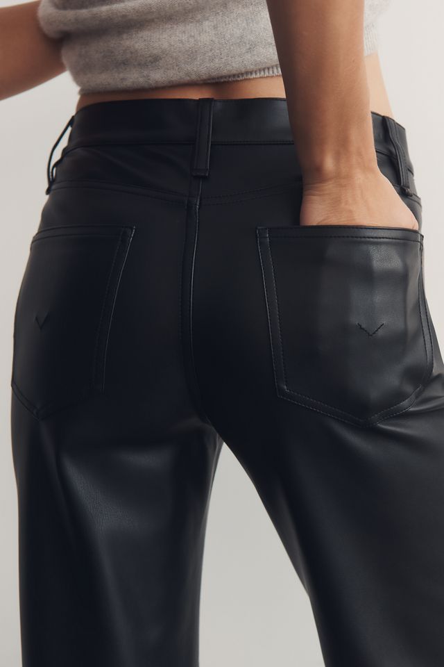 Hudson Rosie Faux-Leather High-Rise Wide-Leg Pants #3