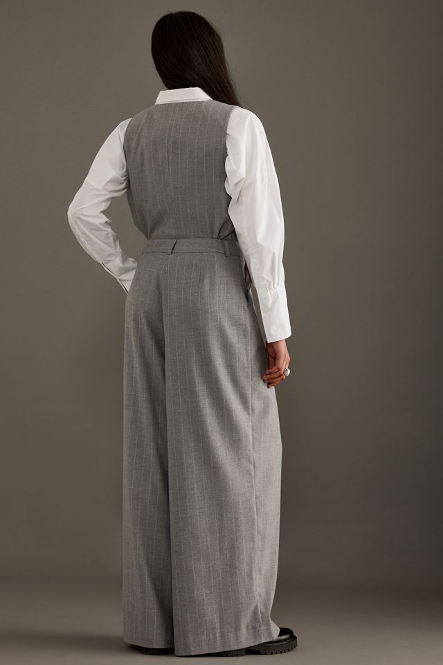 The Avery Pleated Wide-Leg Trousers by Maeve: Pinstripe Edition #6